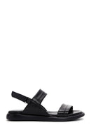 Women's Black Leather Comfort Sandals | Derimod