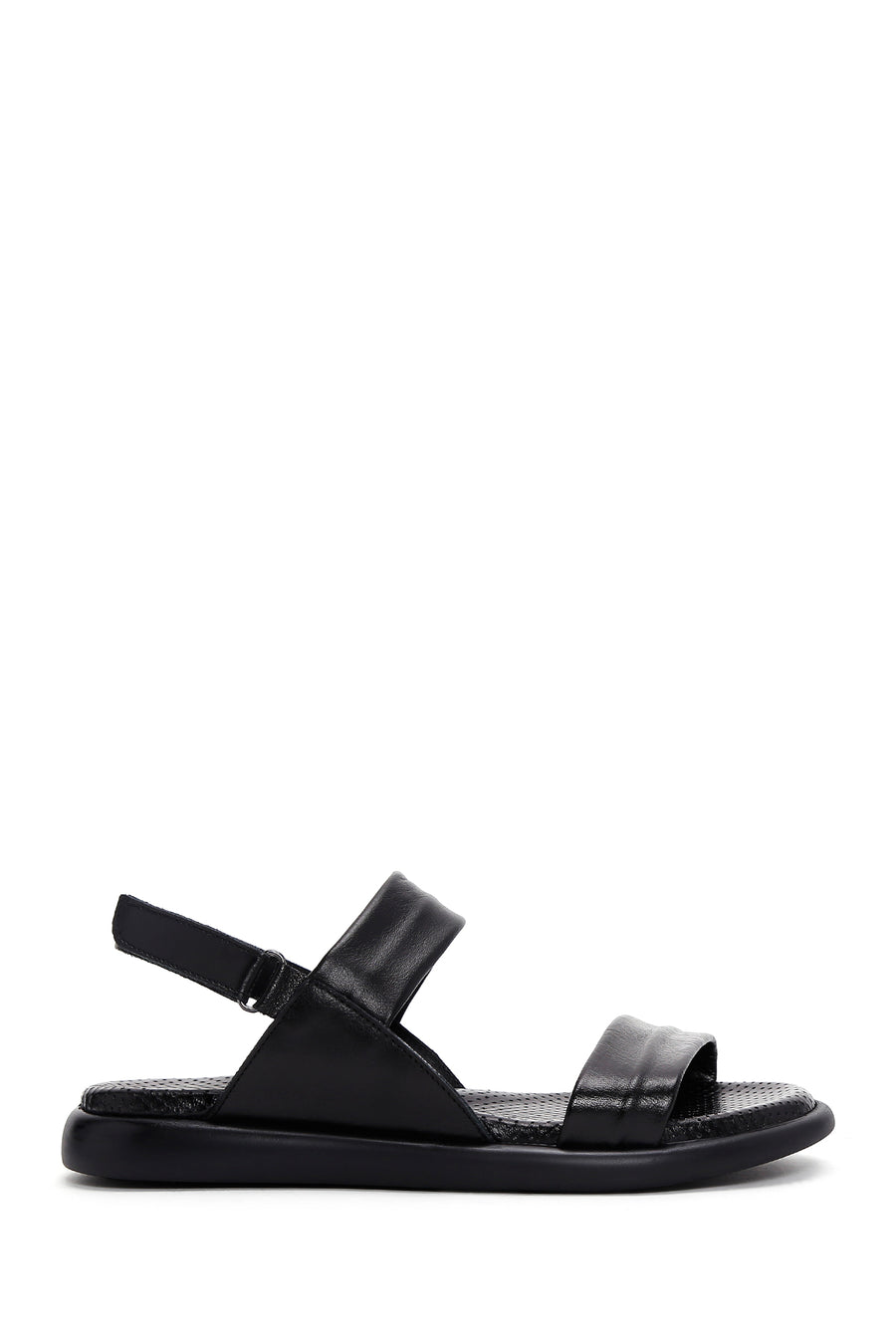 Women's Black Leather Comfort Sandals 23SFD360418 | Derimod