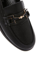 Kadın Siyah Tokalı Deri Comfort Loafer | Derimod
