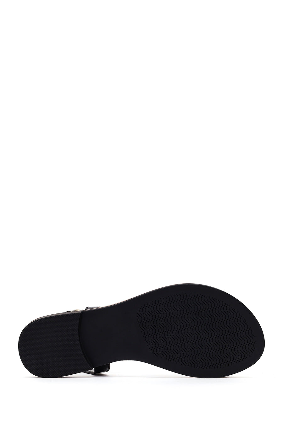 Woman Black Embellished Toe-Post Sandals