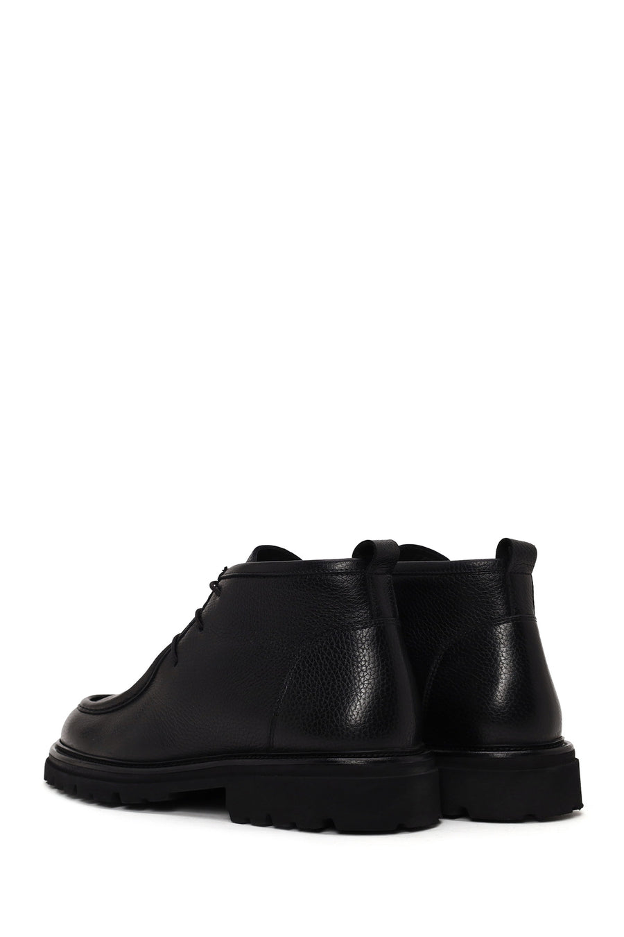 Male Black Lace-up Leather Casual Boots