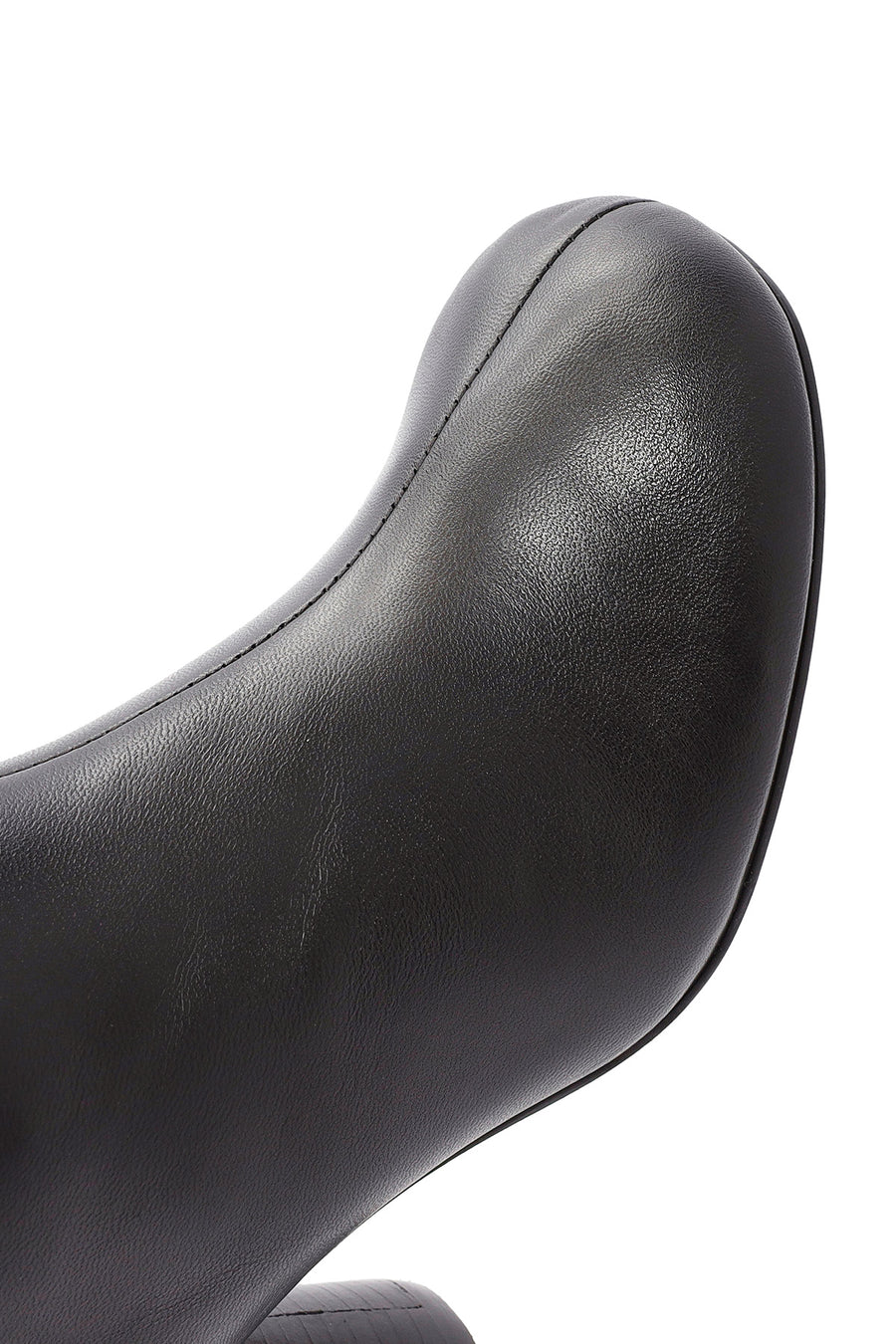 Women's Black Zippered Thick Heeled Leather Boots