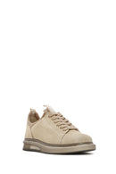 Erkek Bej Bağcıklı Süet Deri Sneaker | Derimod