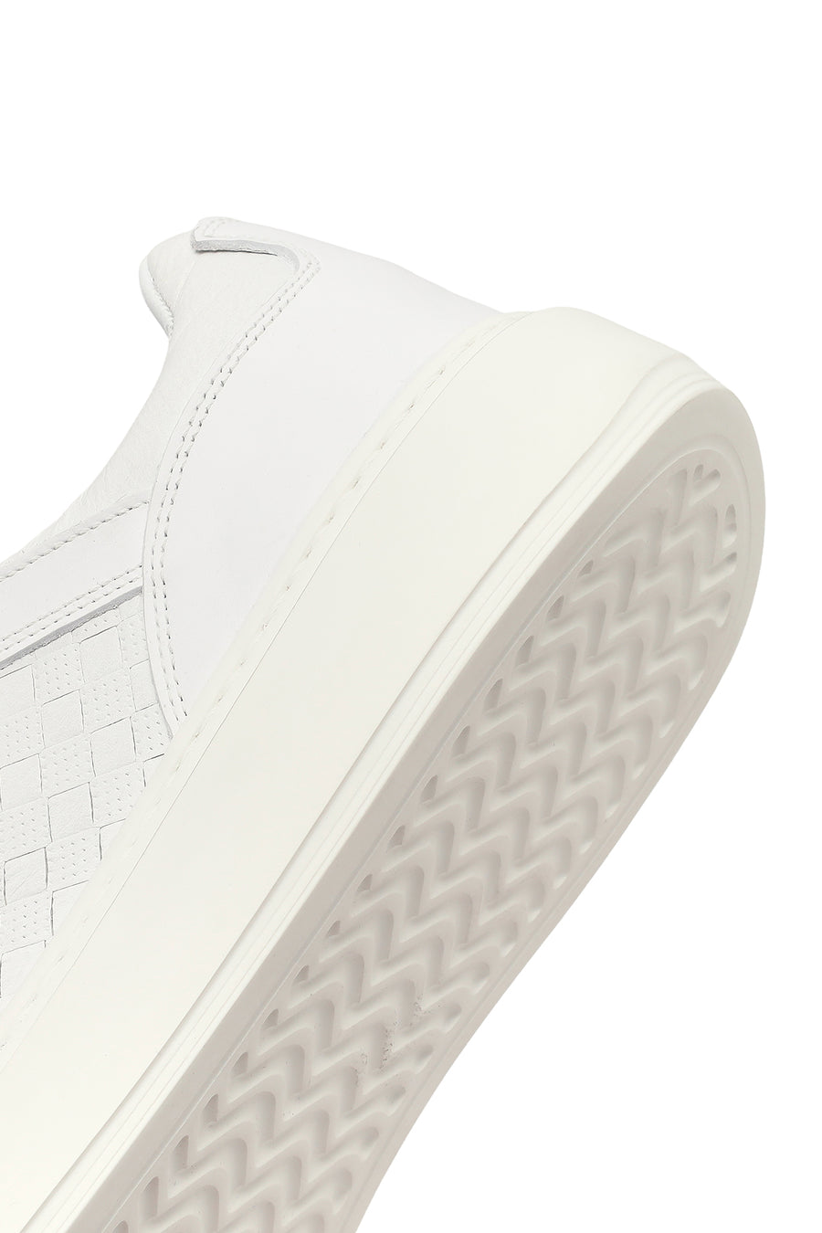 Male White Lace-Up Leather Sneaker