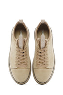Erkek Bej Bağcıklı Süet Deri Sneaker | Derimod