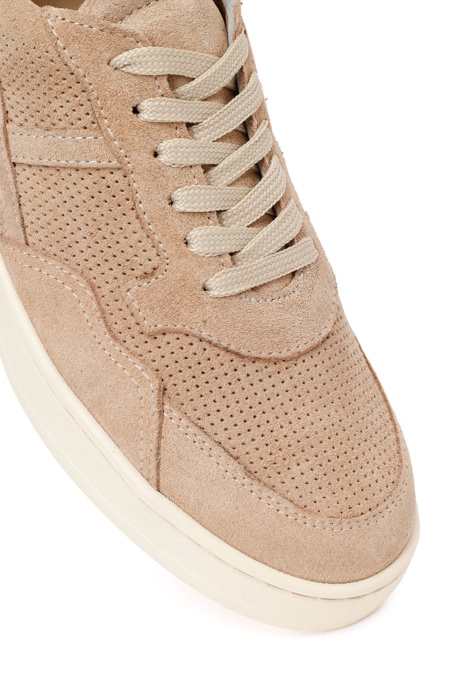 Kadın Bej Bağcıklı Süet Deri Sneaker