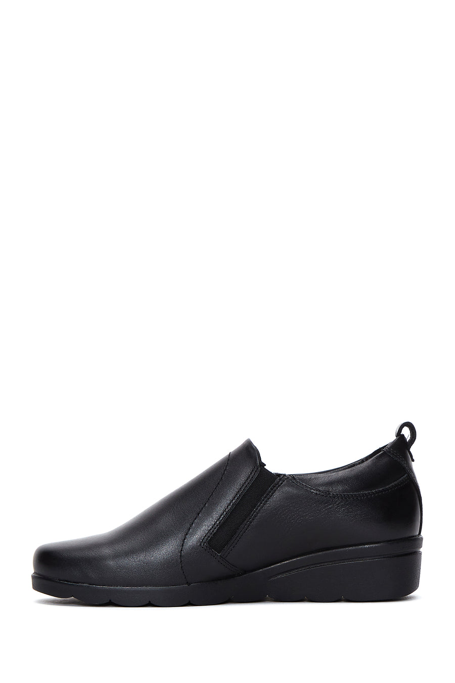 Women's Black Leather Comfort Shoes