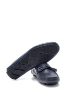 Erkek Lacivert Deri Casual Loafer | Derimod