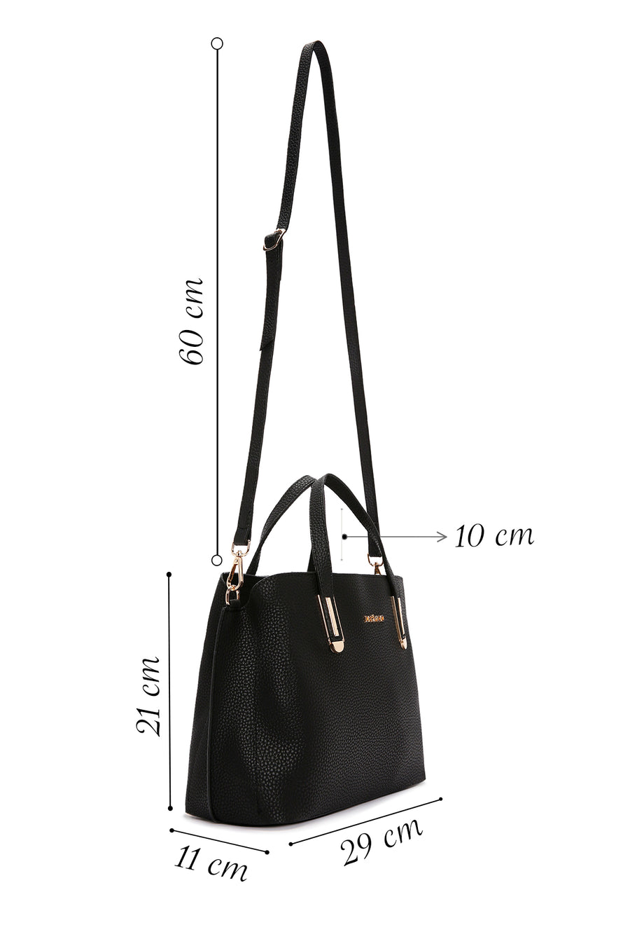 Women's Black Long Strap Shoulder Bag