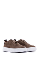 Erkek Vizon Bağcıklı Süet Deri Sneaker | Derimod