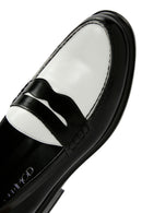 Women's Black Leather Masculine Loafer | Derimod