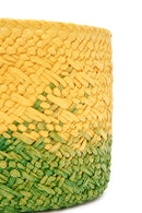 Women's Yellow Green Long Strap Straw Crossbody Bag | Derimod
