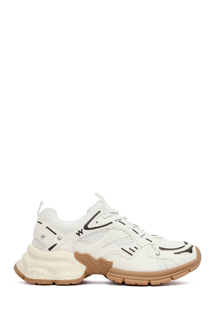Kadın Beyaz Bağcıklı Kalın Tabanlı Sneaker AF520002SK | Derimod