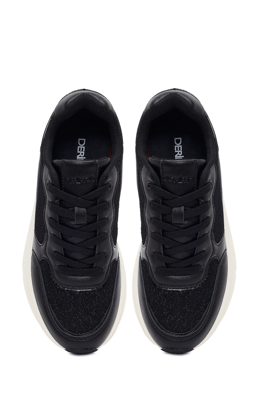 Kadın Siyah Bağcıklı Kalın Tabanlı Sneaker