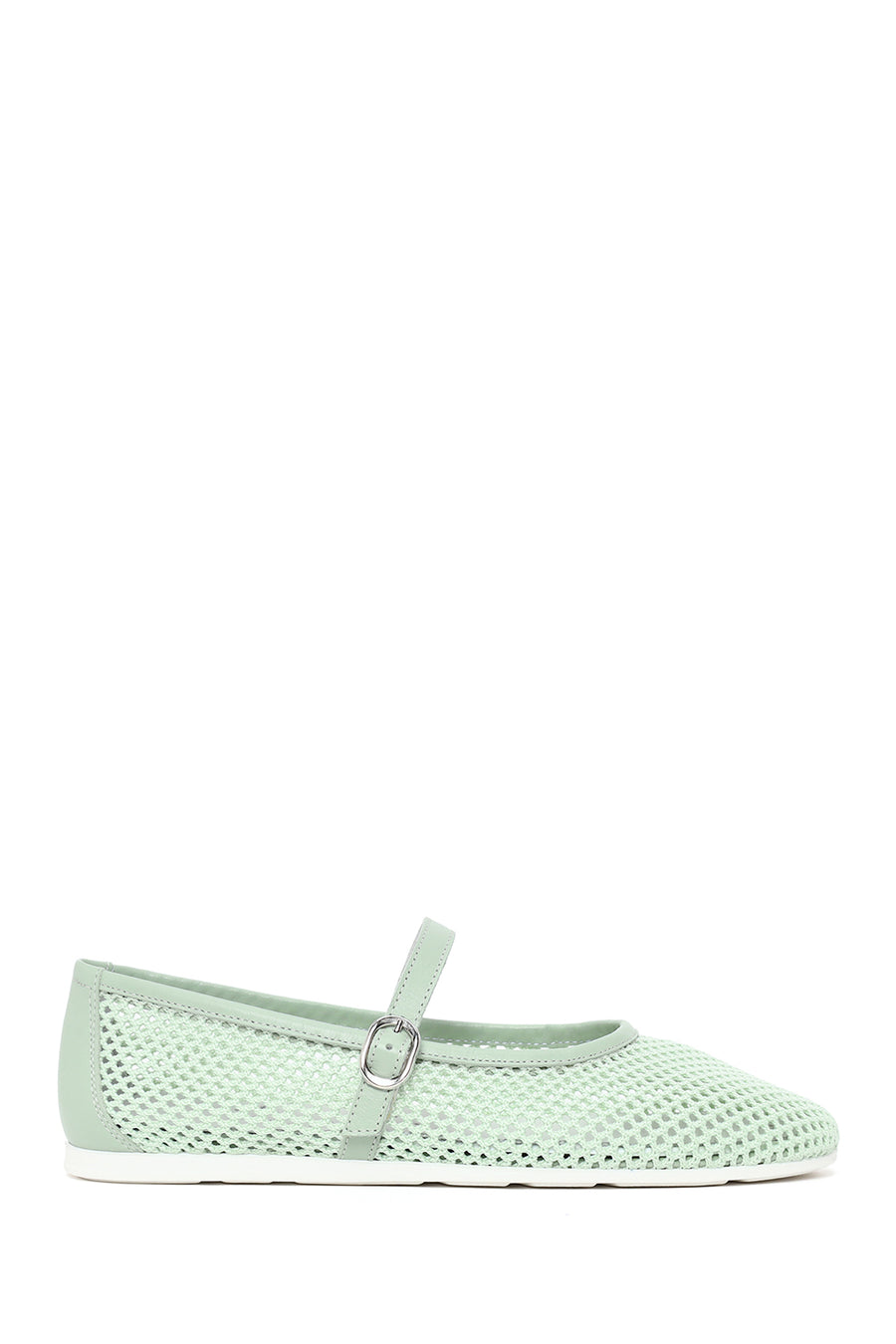 Woman Mint Green Buckled Mesh Ballerine flats 26PFD37036F | Derimod