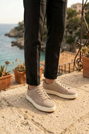 Erkek Bej Bağcıklı Süet Deri Sneaker | Derimod