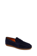 Erkek Lacivert Süet Deri Loafer | Derimod