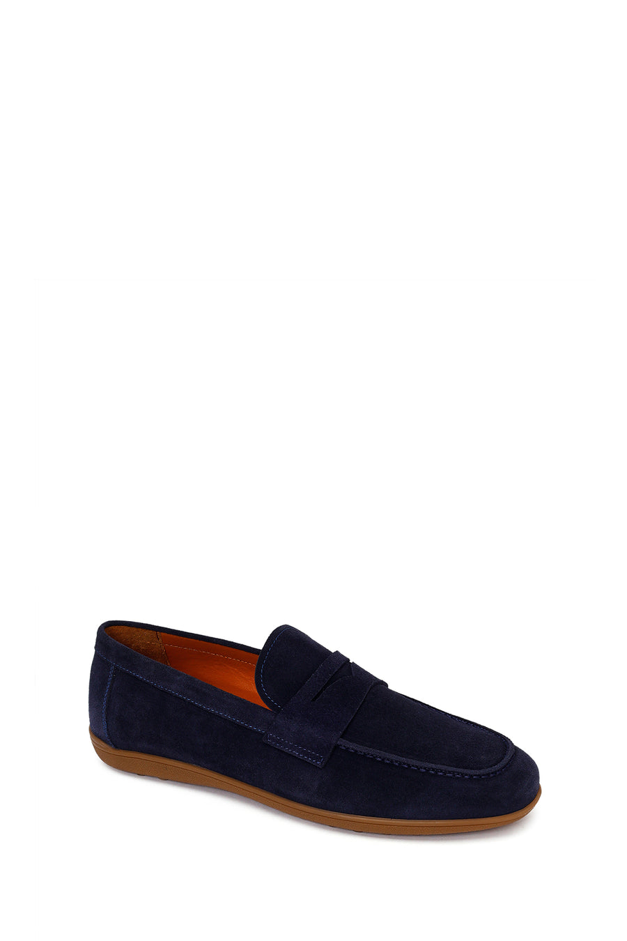 Erkek Lacivert Süet Deri Loafer