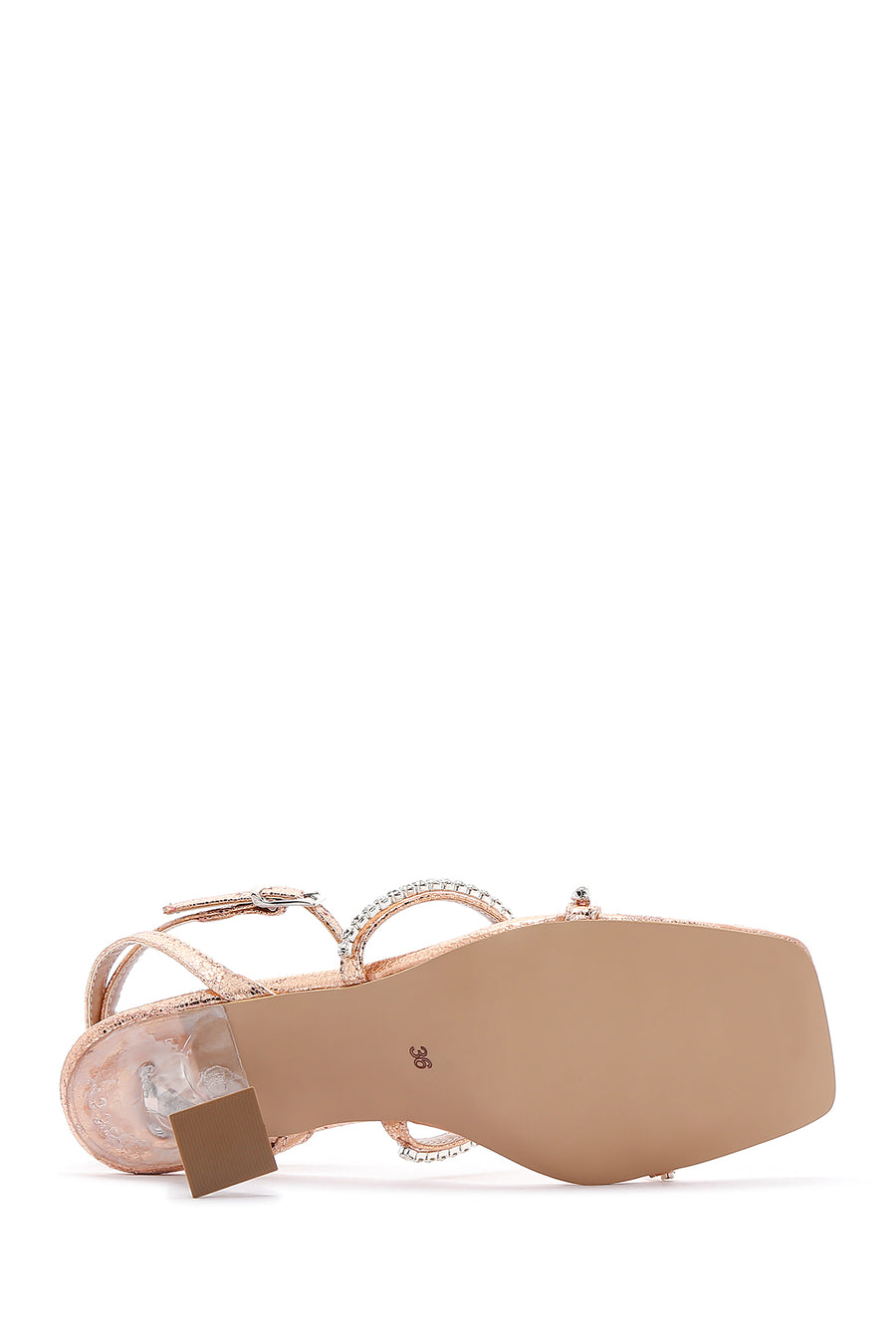 Women's Bronze Stone Heeled Sandals