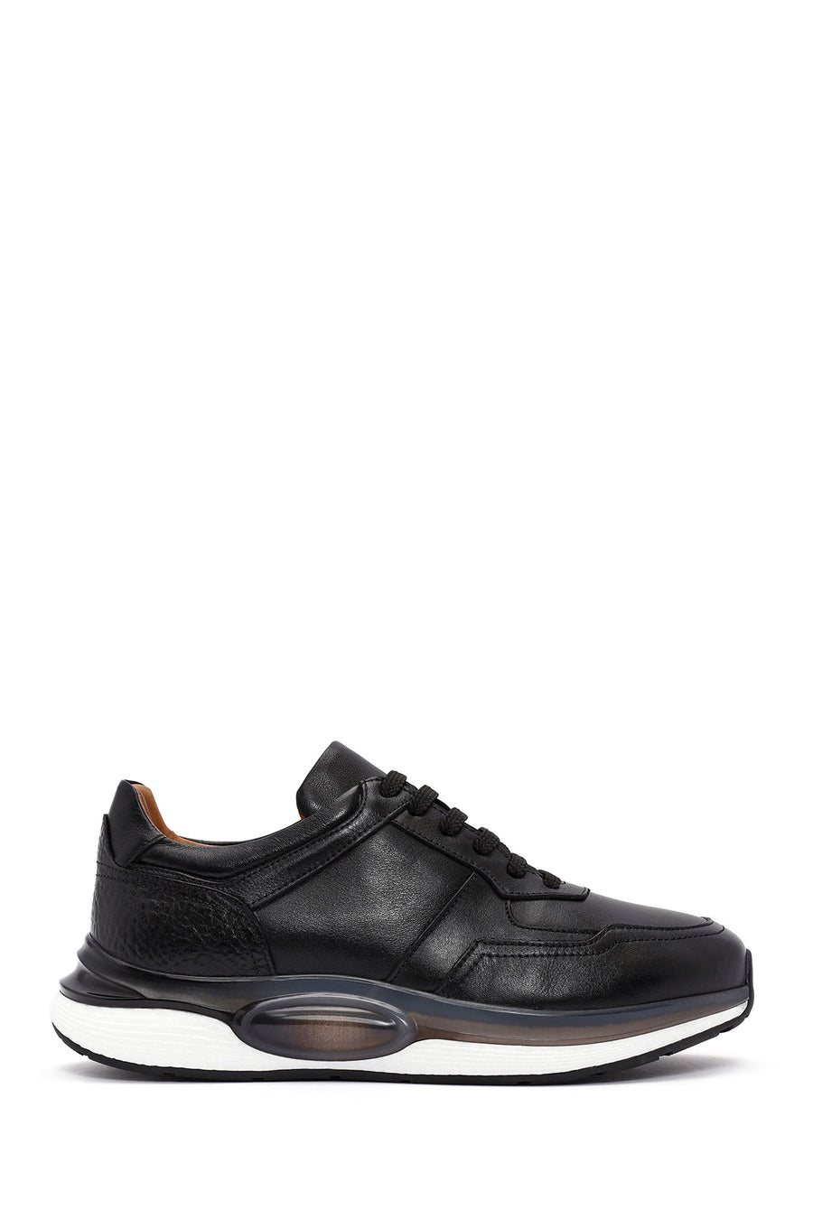 Erkek Siyah Bağcıklı Deri Sneaker 24WFD620818 | Derimod
