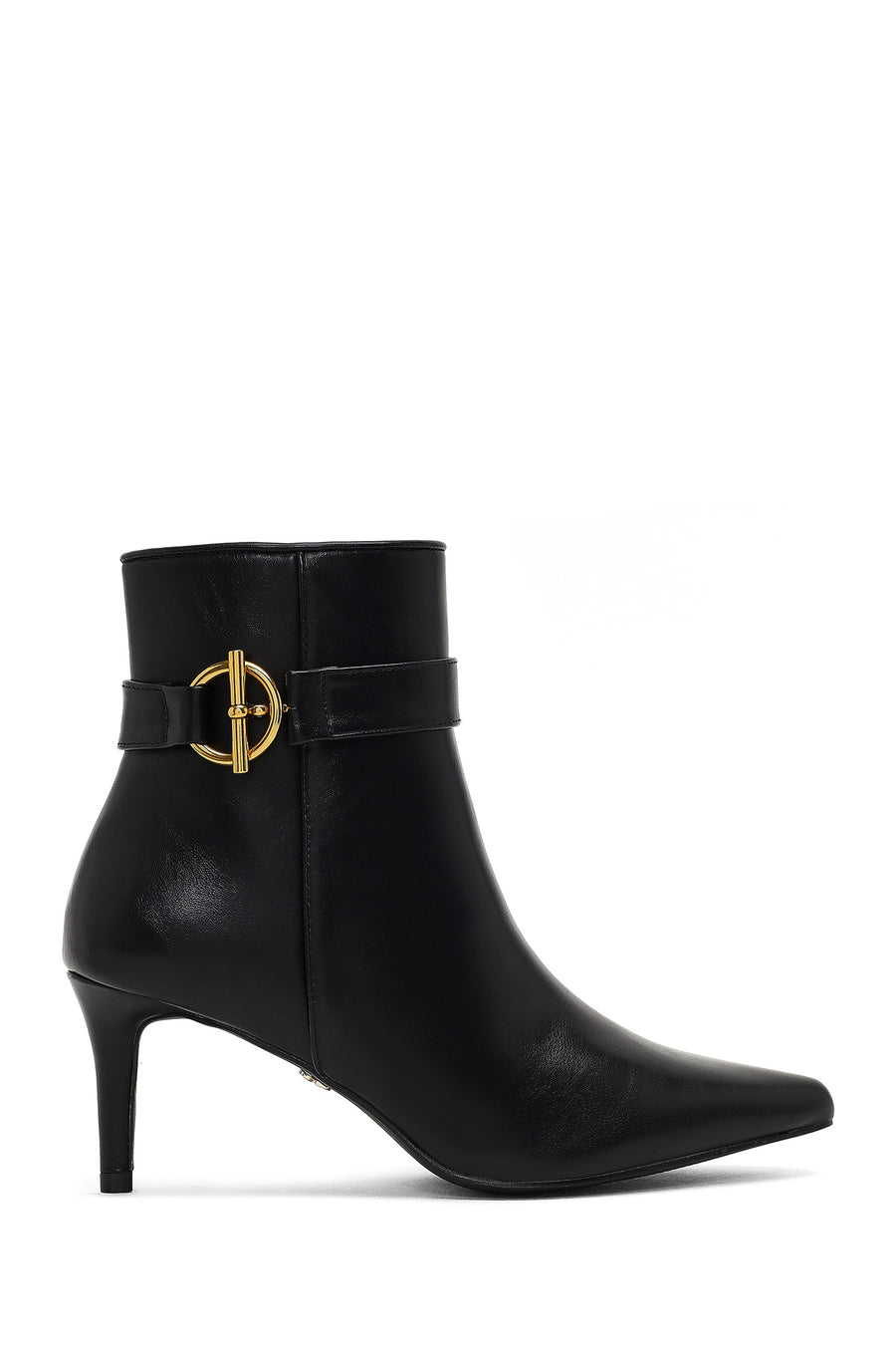 Women's Black Zippered Thin Heeled Boots 25AFE480818 | Derimod
