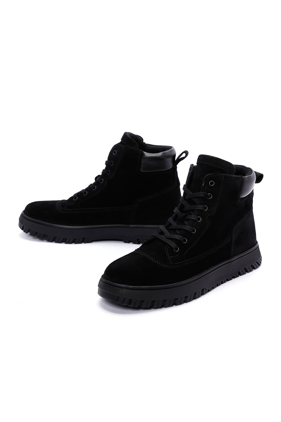 Men's Black Suede Leather Sports Boots