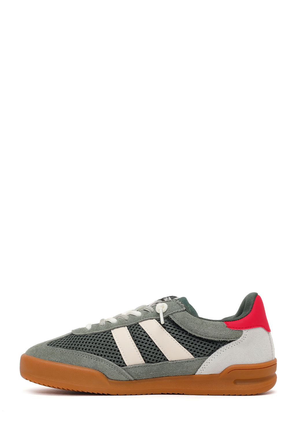 Kadın Yeşil Bağcıklı Deri Sneaker