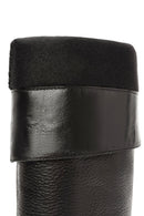 Women's Black Thick Heel Leather Boots | Derimod