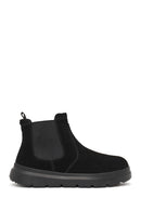 Male Black Thick-Soled Suede Chelsea Boots | Derimod