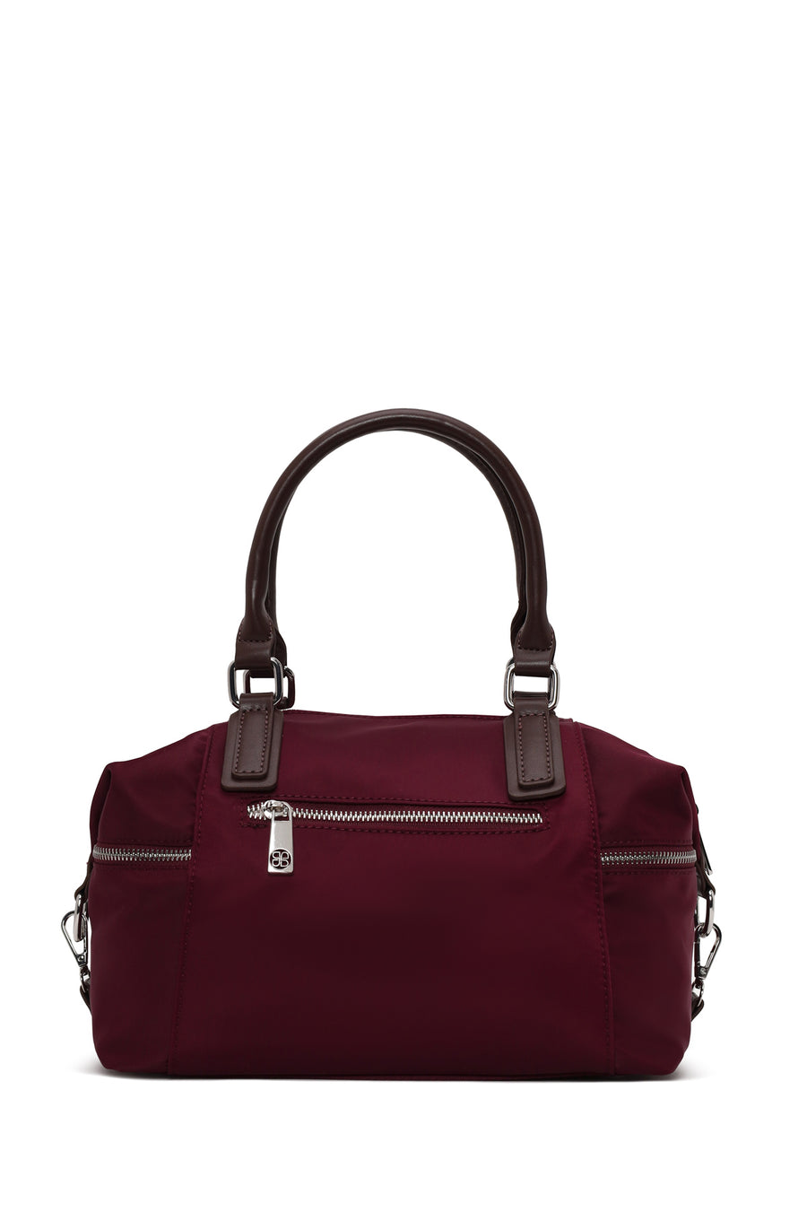 Woman Burgundy Long-Strap Fabric Shoulder Bag