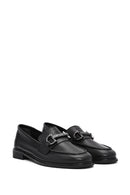 Kadın Siyah Tokalı Deri Maskülen Loafer | Derimod