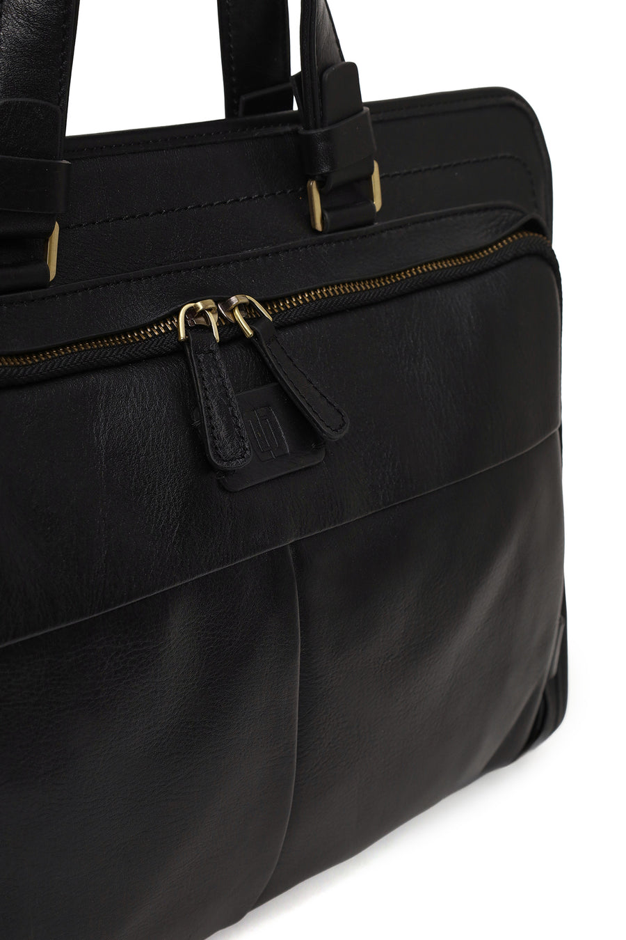 Male Black Long Strap Leather Briefcase