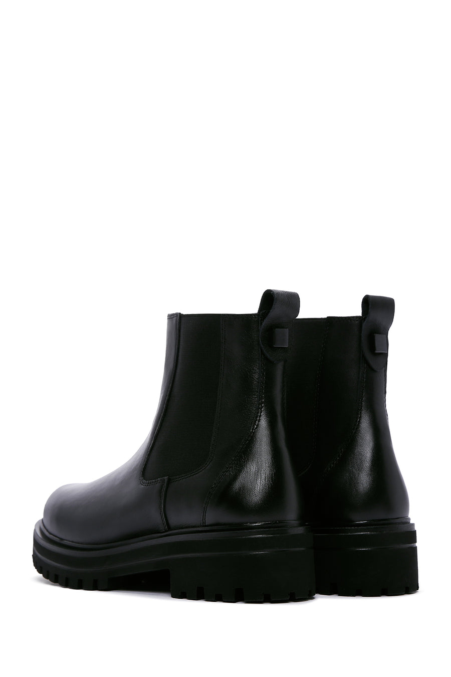 Women's Black Leather Chelsea Boots