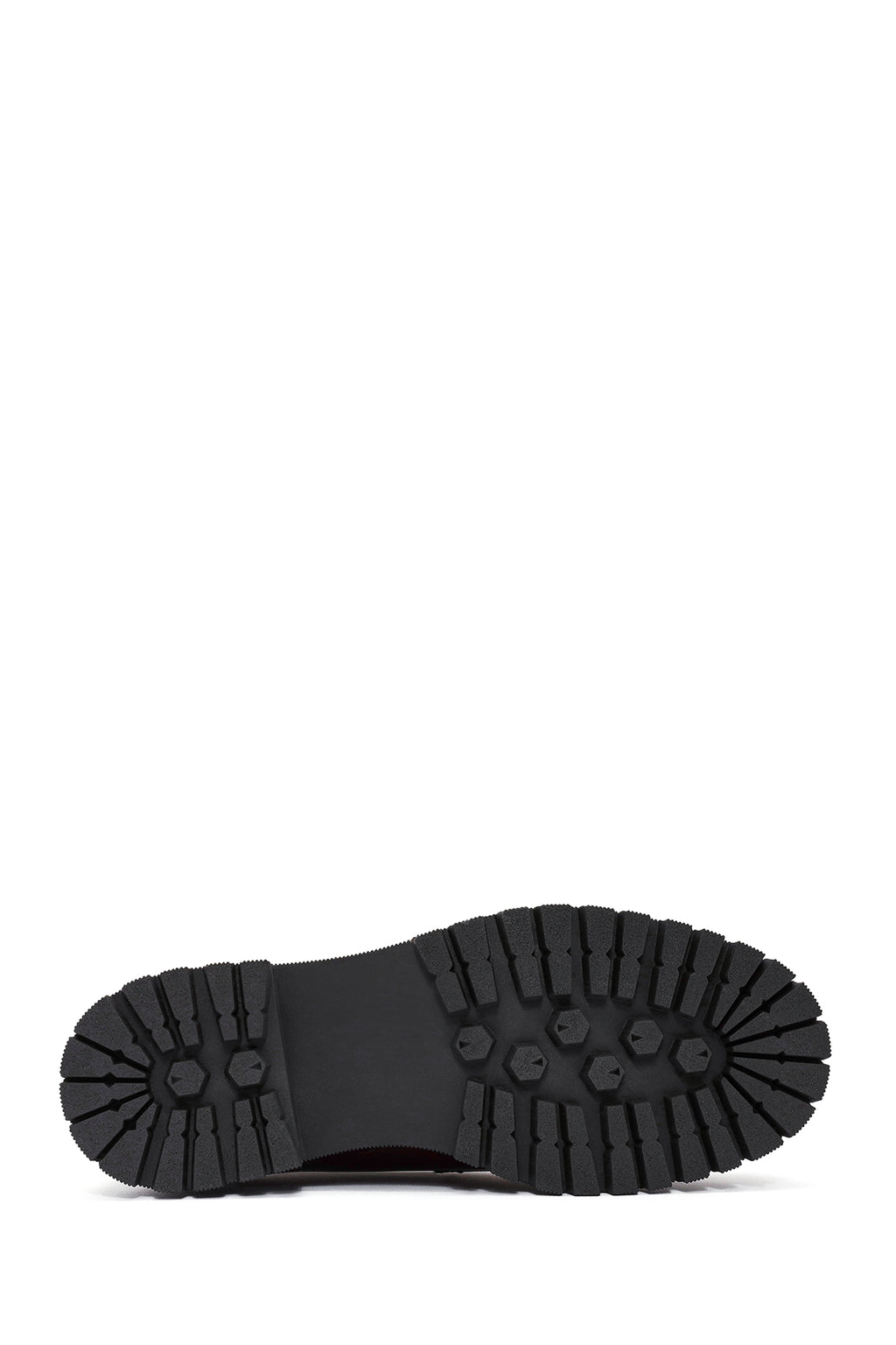 Kadın Bordo Kalın Tabanlı Deri Loafer