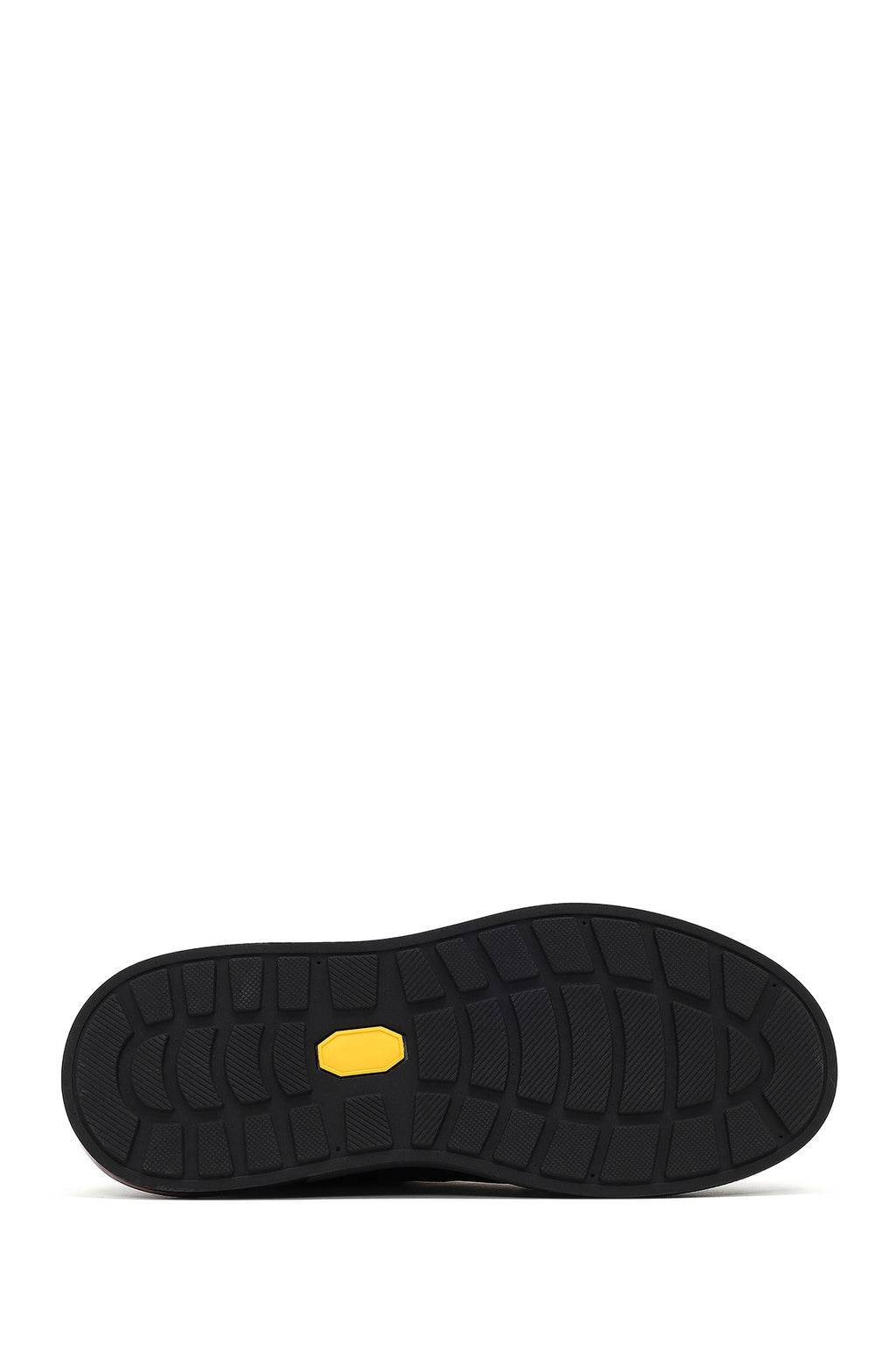 Erkek Siyah Bağcıklı Kalın Tabanlı Deri Sneaker