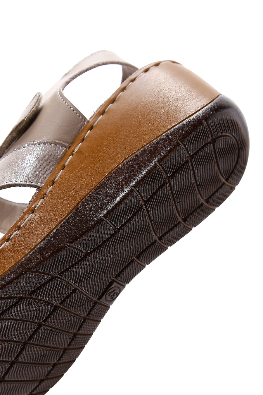 Women's Mink Leather Wedge Heel Comfort Sandals