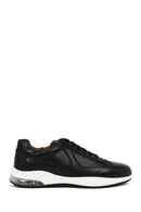 Erkek Siyah Bağcıklı Deri Casual Sneaker | Derimod