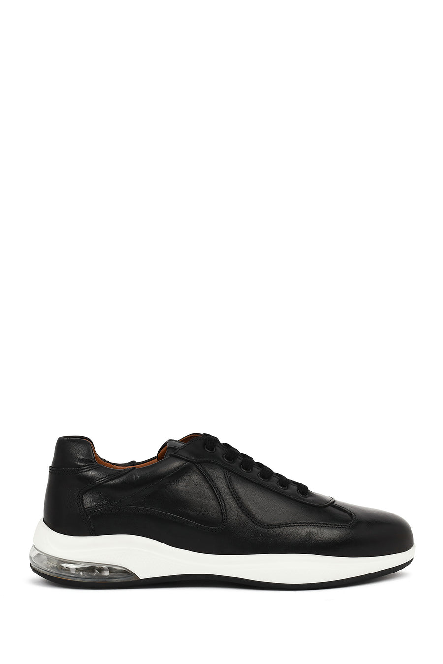 Erkek Siyah Bağcıklı Deri Casual Sneaker 26SFD632718 | Derimod