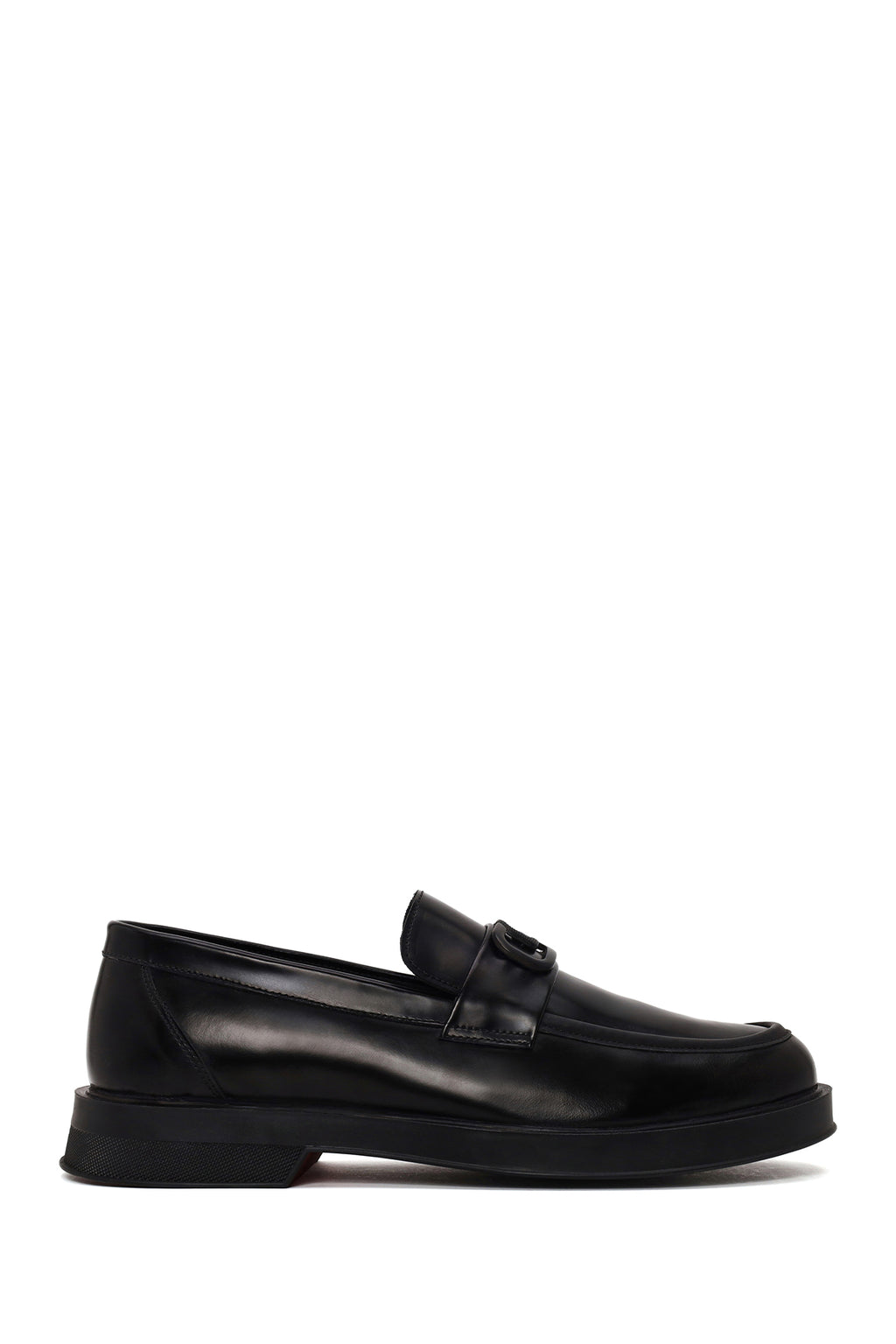 Erkek Siyah Tokalı Deri Casual Loafer