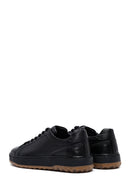 Erkek Siyah Bağcıklı Deri Sneaker | Derimod