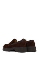 Woman Brown Thick-Soled Suede Masculine Loafer | Derimod