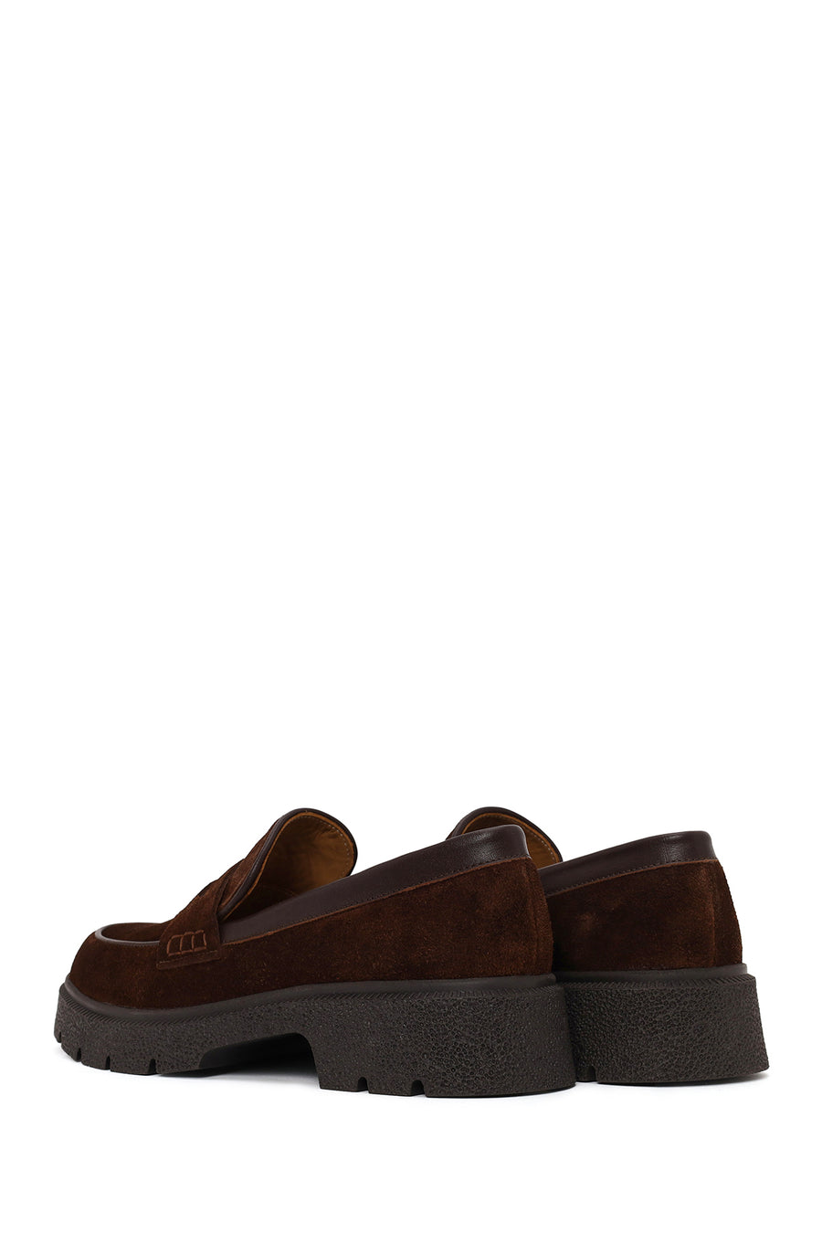 Woman Brown Thick-Soled Suede Masculine Loafer