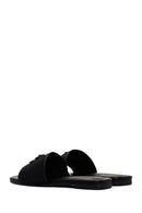 Women's Black Patterned Slippers | Derimod