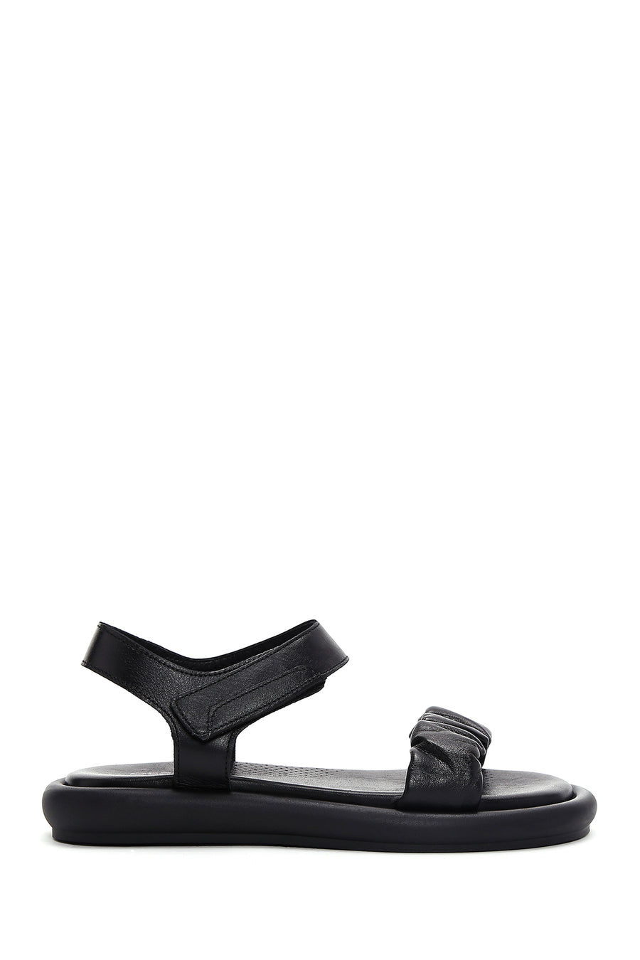 Women's Black Leather Comfort Sandals 23SFD362018 | Derimod