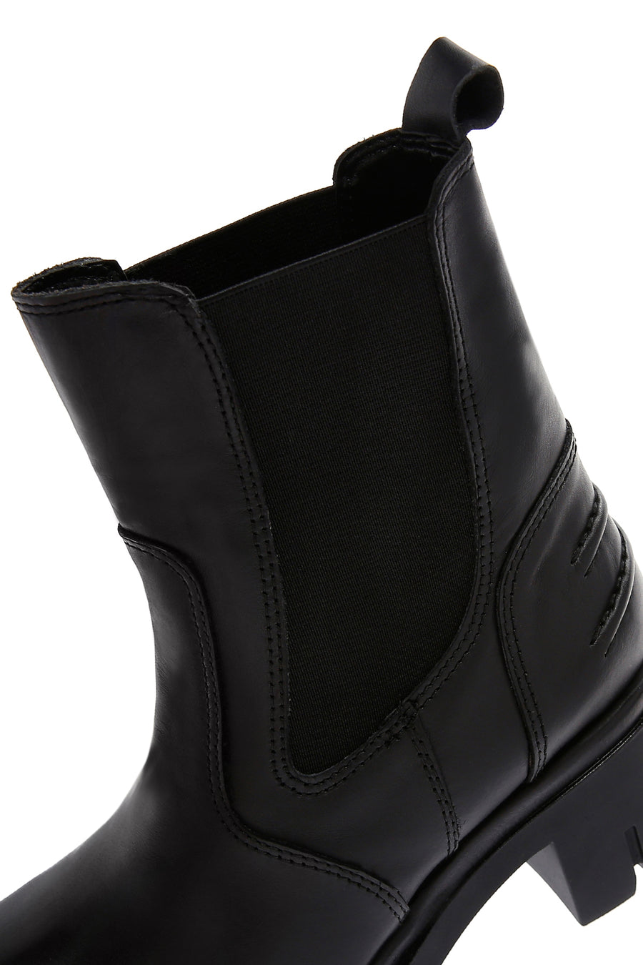Women's Black Leather Heeled Chelsea Boots