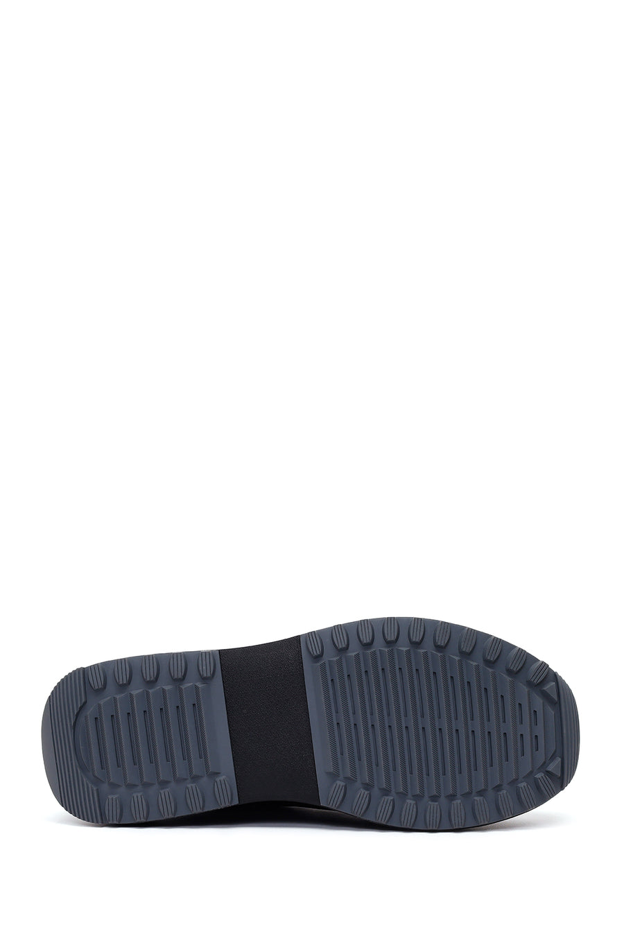 Male Black Lace-Up Thick-Soled Leather Casual Sneaker