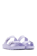 Birkenstock Women's Purple Leather Double Buckle Arizona Eva Flat Slippers | Derimod