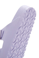 Birkenstock Women's Purple Leather Double Buckle Arizona Eva Flat Slippers | Derimod