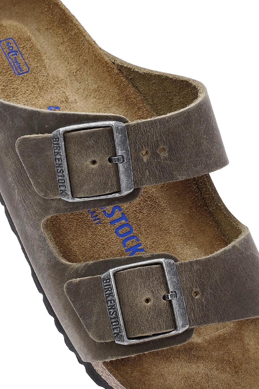 Birkenstock Men's Khaki Arizona Double Buckle Nubuck Leather Slippers