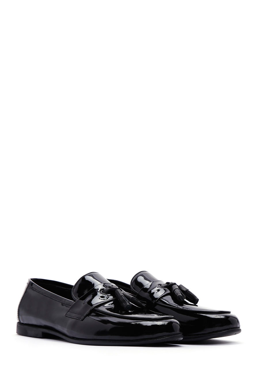 Men's Black Leather Patent Leather Classic Loafer